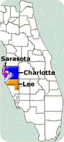 Map of Florida showing the location of Charlotte County, where US Observerships